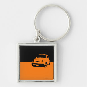 Fiat 500, 1959 - Orange on dark Keychain