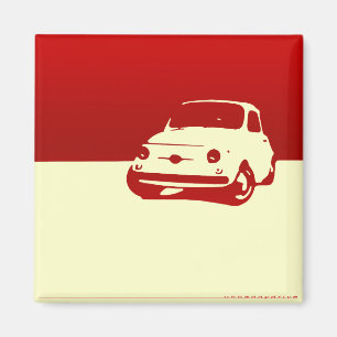 Fiat 500, 1959 - Red on light Magnet
