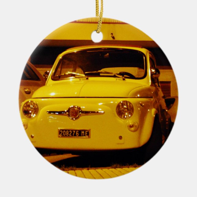 Fiat 500 Abarth. Ceramic Ornament (Front)