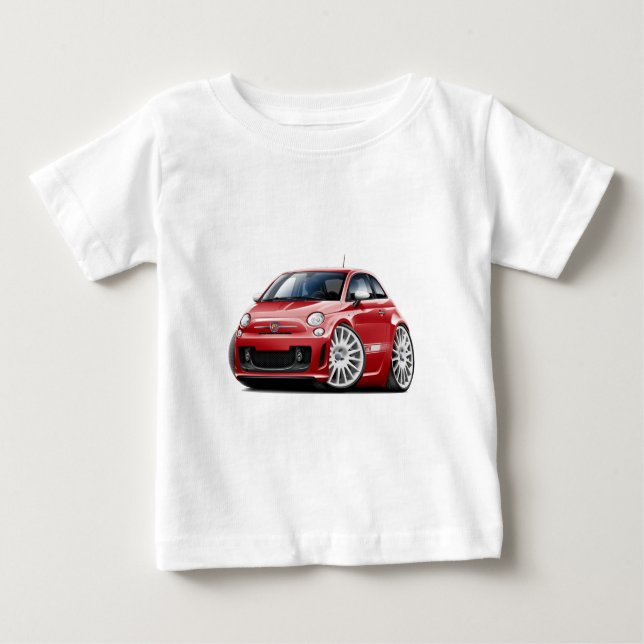 Fiat 500 Abarth Red Car Baby T-Shirt (Front)