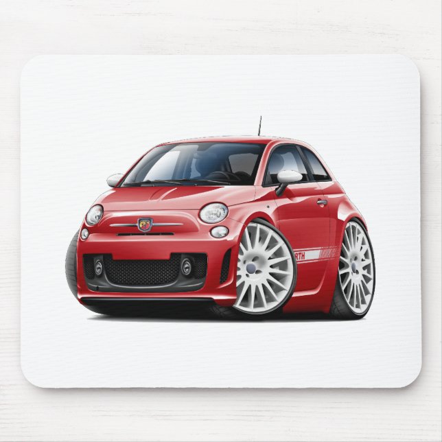 Fiat 500 Abarth Red Car Mouse Pad (Front)