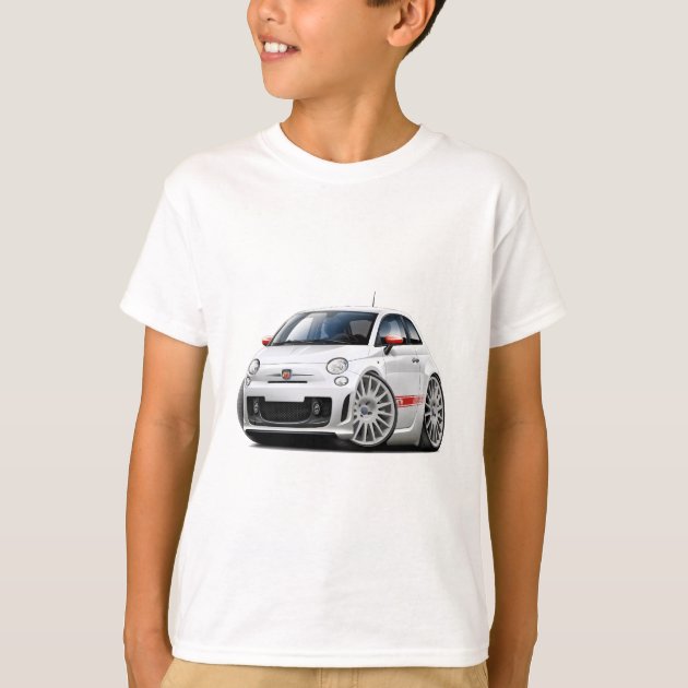 Fiat 500 Abarth White Car T Shirt Zazzle