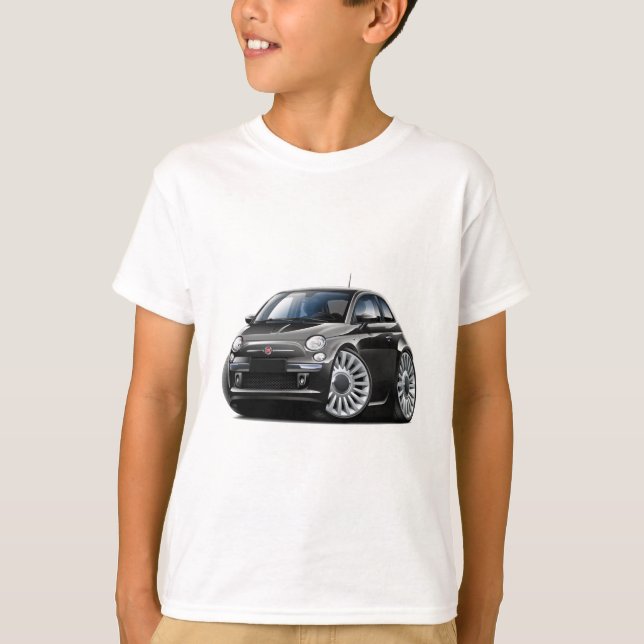 Fiat 500 Black Car T-Shirt (Front)