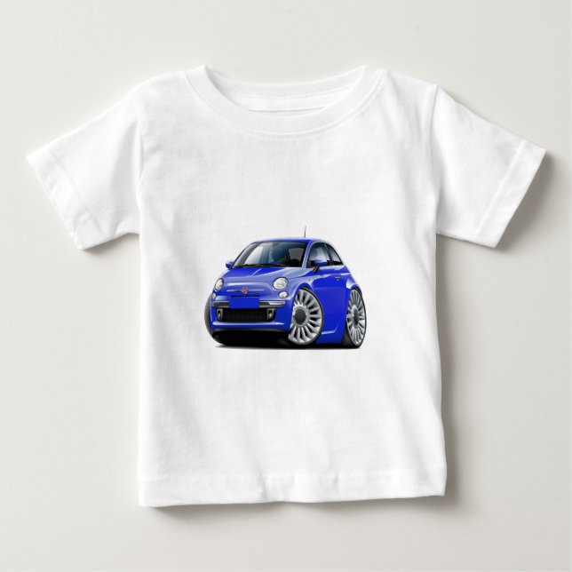 Fiat 500 Blue Car Baby T-Shirt (Front)