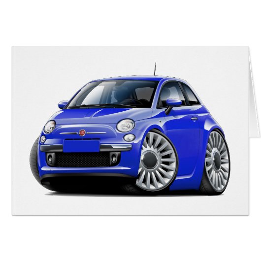 Fiat 500 Blue Car Cards (Front Horizontal)