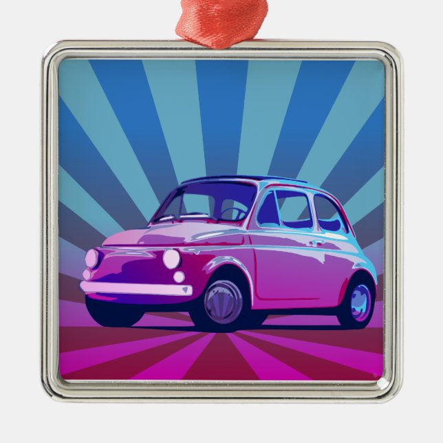 Fiat 500 Bunt Metal Ornament (Front)