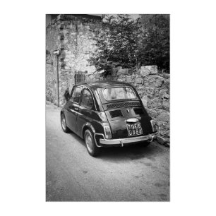 FIAT 500 car in black and white Acrylic Print