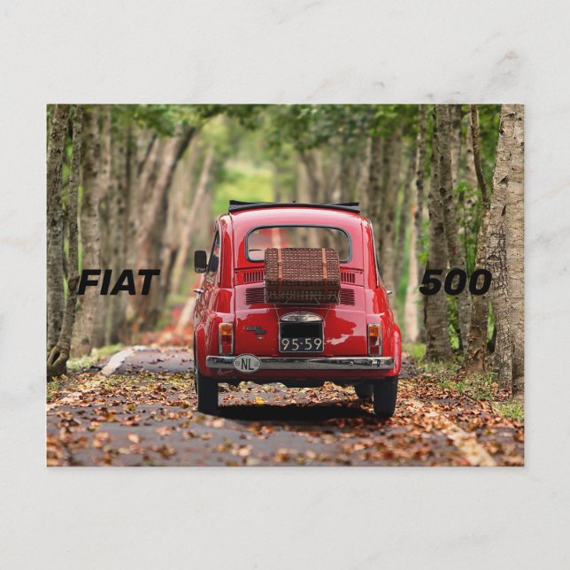 Fiat 500 Car Postcard (Front)