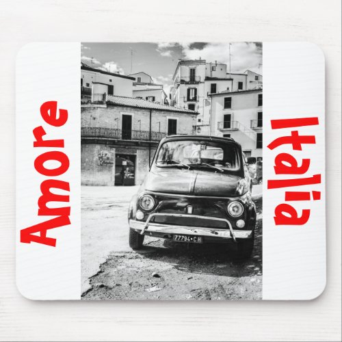 Fiat 500 cinquecento in Italy classic car gift Mouse Pad