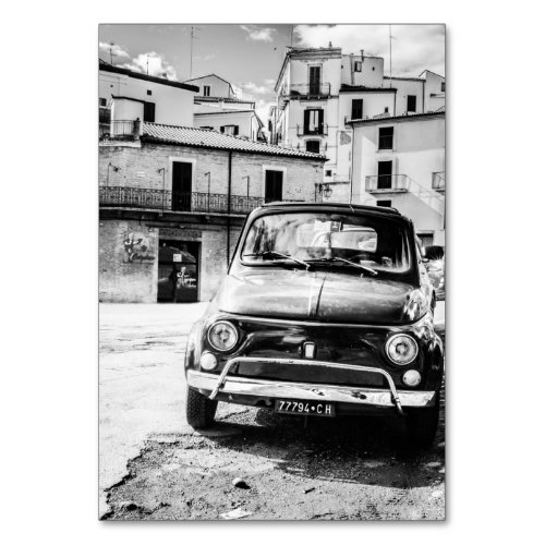 Fiat 500 cinquecento in Italy classic car gift Table Number