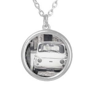 Fiat 500, Cinquecento in Italy Silver Plated Necklace