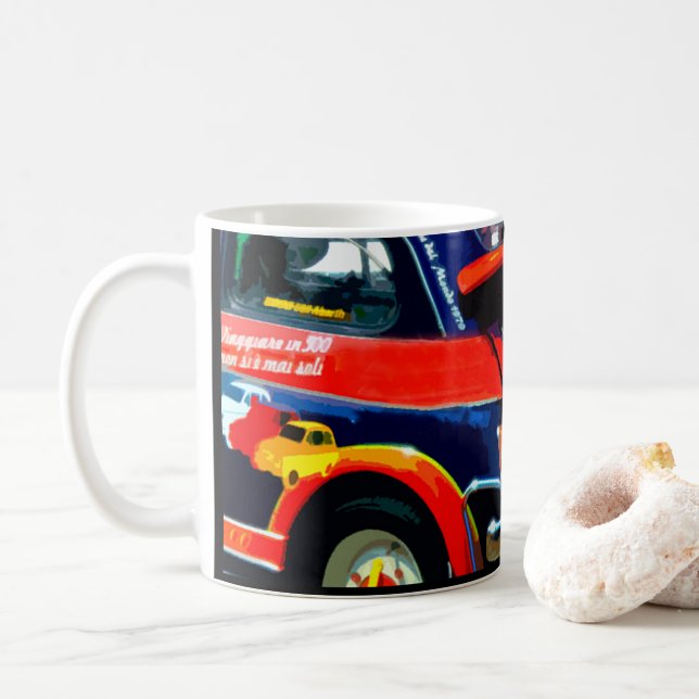 Fiat 500 Classic car mug (With Donut)