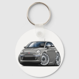 Fiat 500 Grey Car Keychain