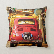 Fiat 500 in Italy, classic car cushion
