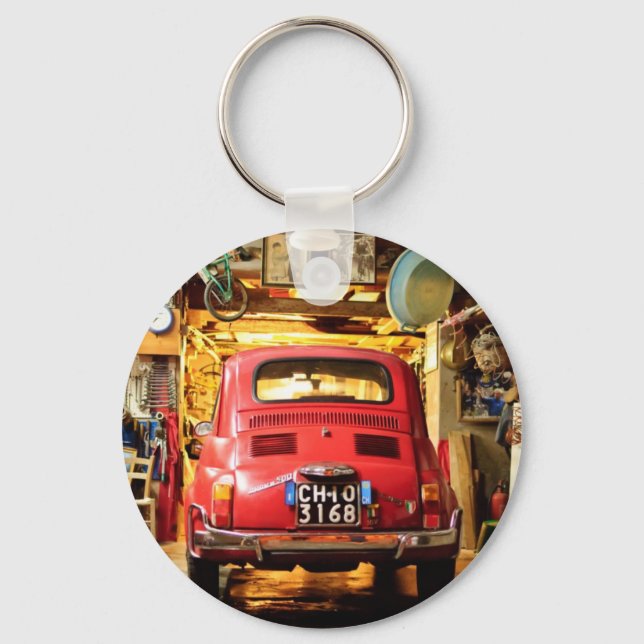 Fiat 500 in Italy Keychain (Front)