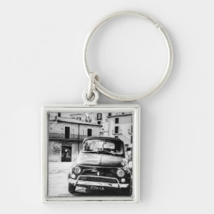 Fiat 500 in Italy retro travel gifts Keychain