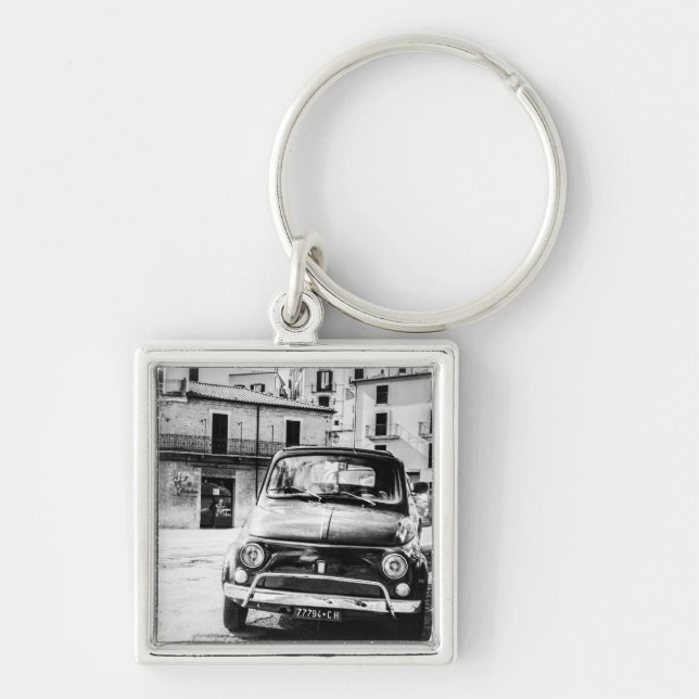 Fiat 500 in Italy retro travel gifts Keychain (Front)