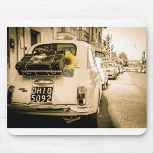 Fiat 500 in Italy, sunflower design mouse mat