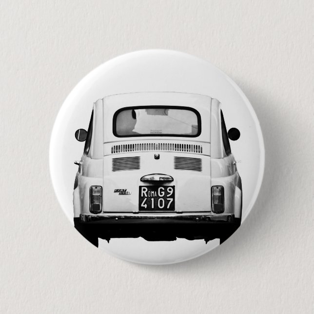 Fiat 500 in Rome, Italy. Button (Front)