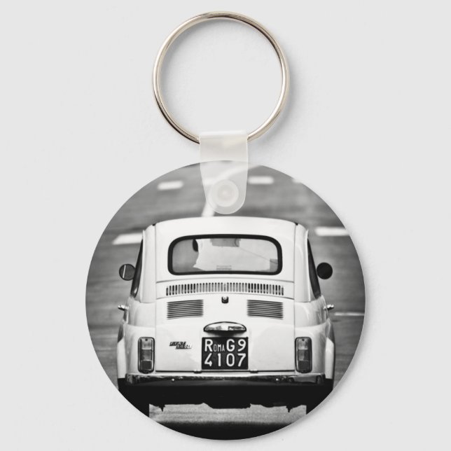 Fiat 500 in Rome Keychain (Front)