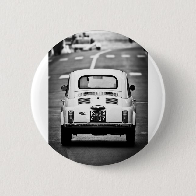 Fiat 500 in Rome Pinback Button (Front)