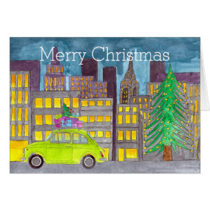 Fiat 500 in the City Customizable  Cards