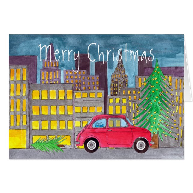 Fiat 500 in the City Customizable  Cards (Front Horizontal)