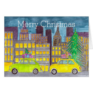 Fiat 500 in the City Customizable  Cards