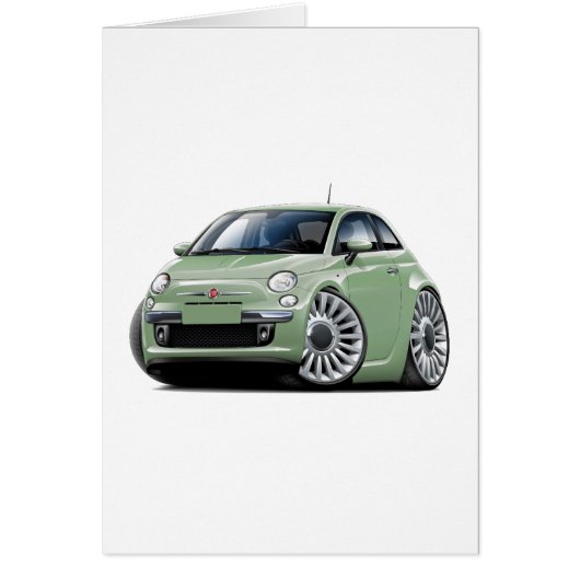 Fiat 500 Lt Green Car Cards (Front)