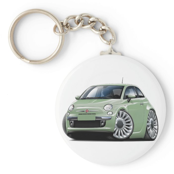 Fiat 500 Lt Green Car Key Chain