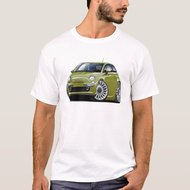 Fiat 500 Olive Car T-Shirt (Front)
