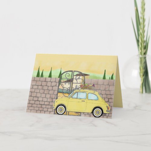 Fiat 500 Picnic in Tuscany Card