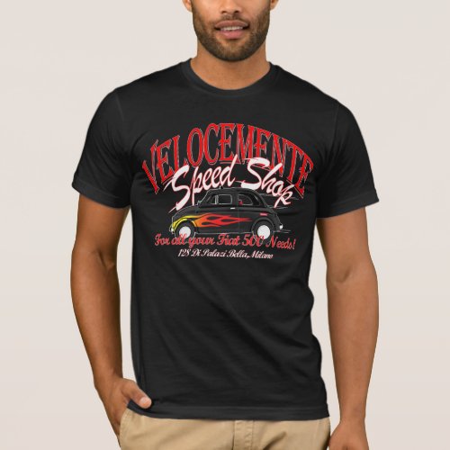 Fiat 500 speed shop t_shirt T_Shirt