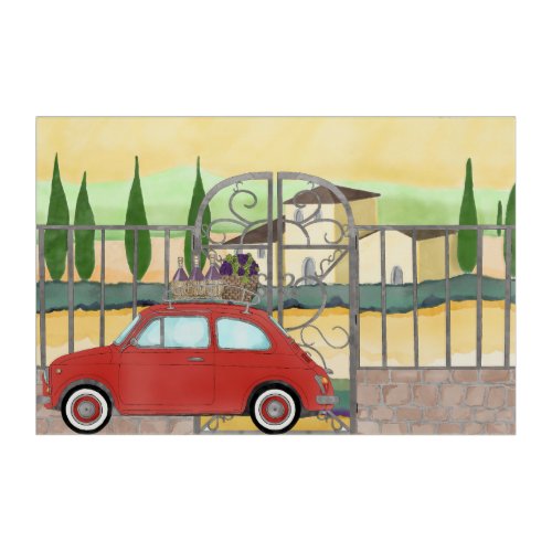 Fiat 500 Vineyard in Tuscany Acrylic Print