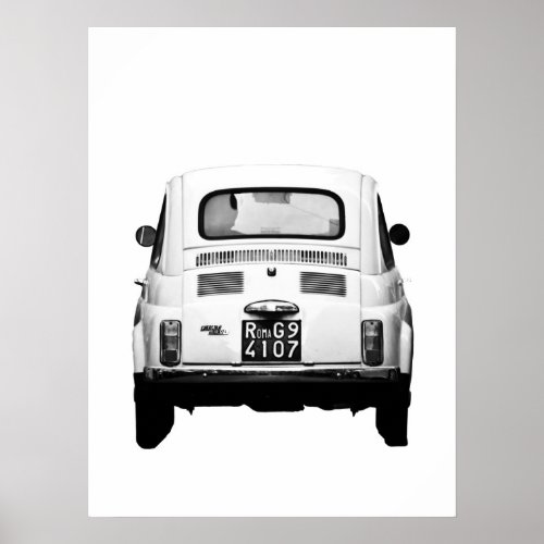 Fiat 500 vintage cinquecento in Rome Italy Poster