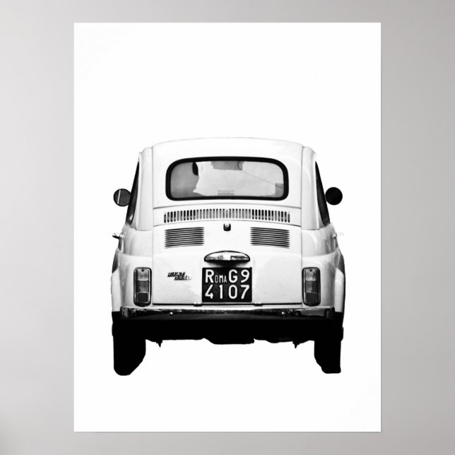 Fiat 500, vintage cinquecento, in Rome, Italy Poster (Front)
