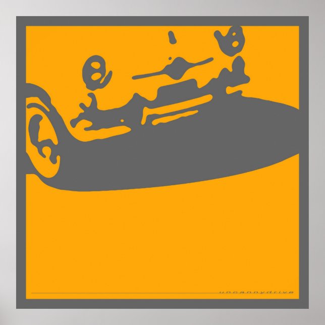 Fiat 600 Detail, 1956 - Yellow on Gray Print (Front)