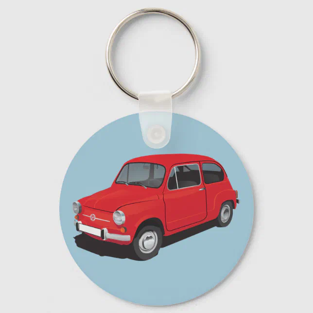 Fiat 600D red Keychain