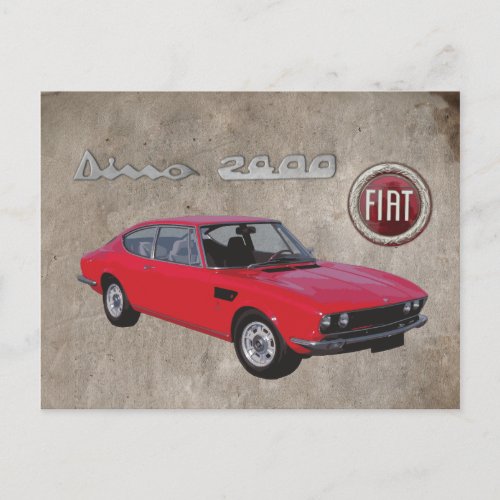 FIAT DINO 2400 POSTCARD