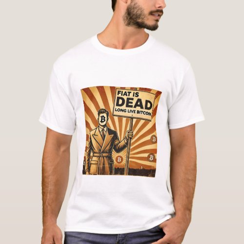 Fiat is Dead Long Live Bitcoin Cryptocurrency T_Shirt
