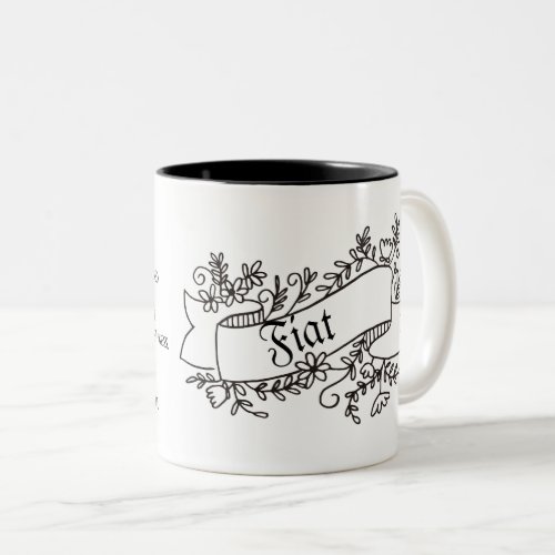 Fiat The YES Prayer Blessed Virgin Mary Two_Tone Coffee Mug
