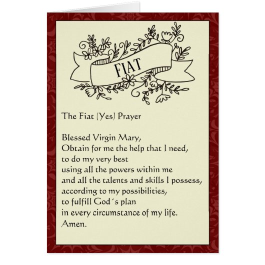 Fiat The YES Prayer Cards (Front)
