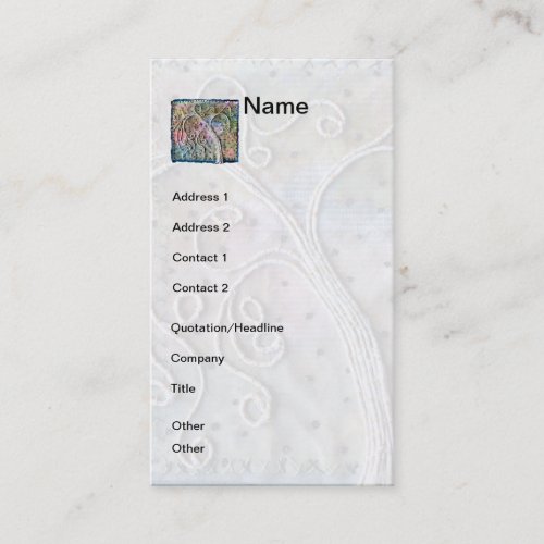 Fiber Art _ Whimsical Willow Tree Business Card