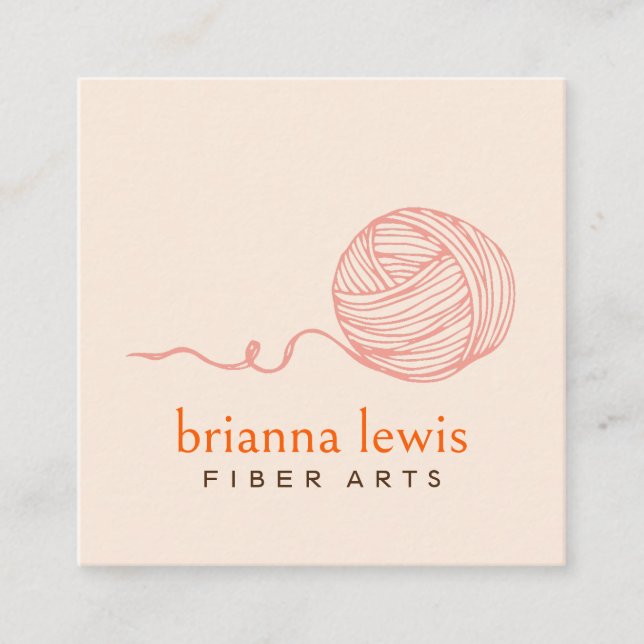 Fiber Artist Modern Yarn Square Business Card (Front)