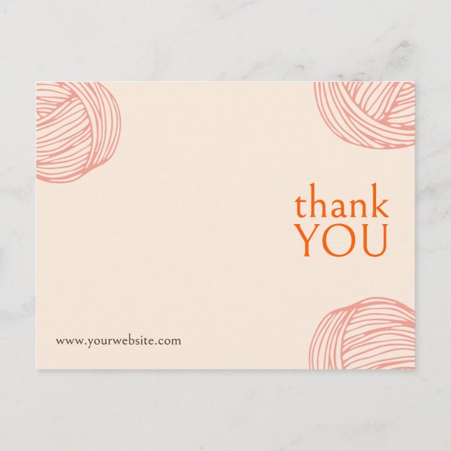 Fiber Artist Modern Yarn Thank You Post Card (Back)