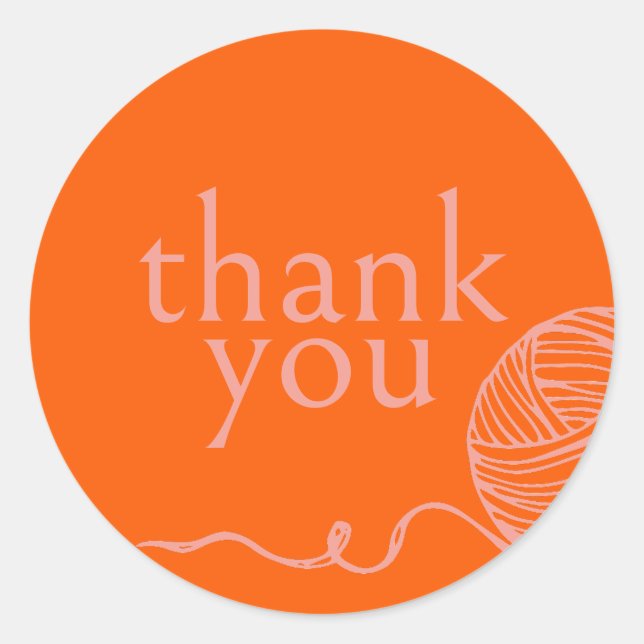 Fiber Artist Thank You Modern Yarn Round Sticker (Front)