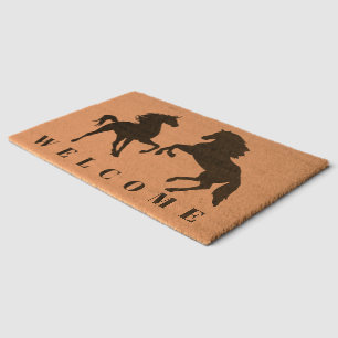 Fiber Doormat with Horses - Welcome