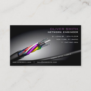 Fiber Network Black Background Business Card