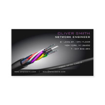 Fiber Network Black Background Business Card