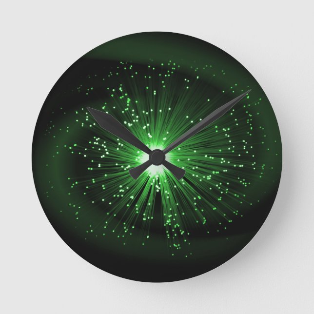 Fiber optic abstract. round clock (Front)